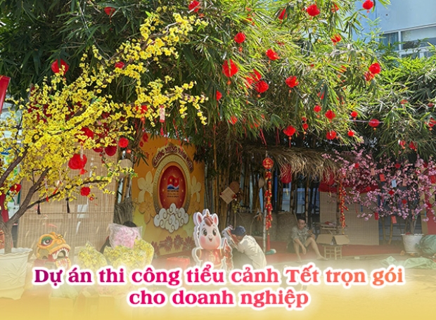 Dự án thi công tiểu cảnh Tết trọn gói cho doanh nghiệp