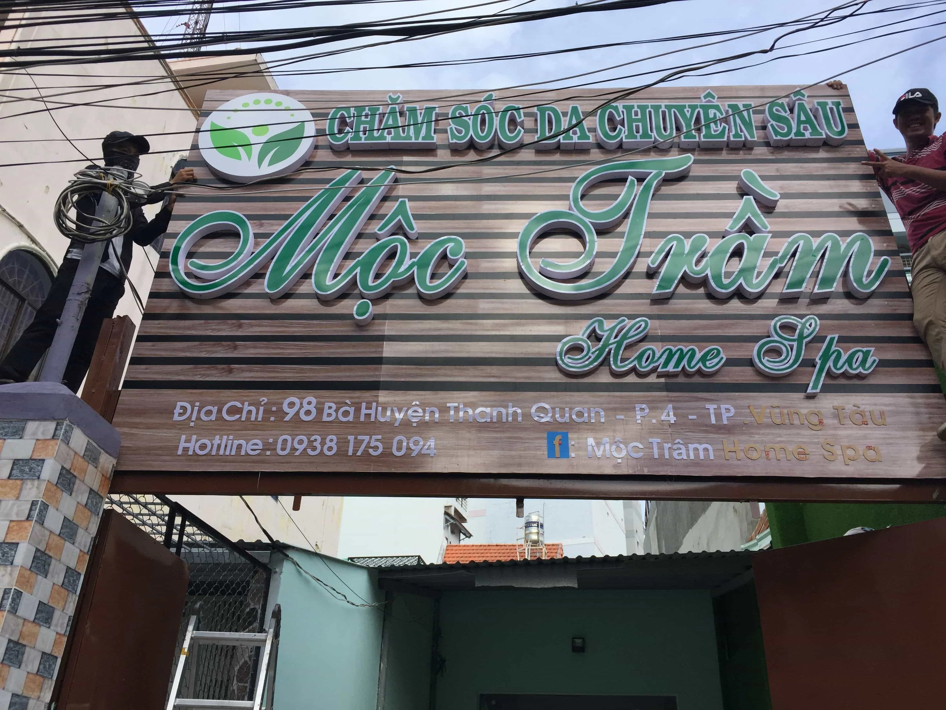 Thi công trọn gói biển hiệu quảng cáo cho spa Mộc Trầm tại Vũng Tàu
