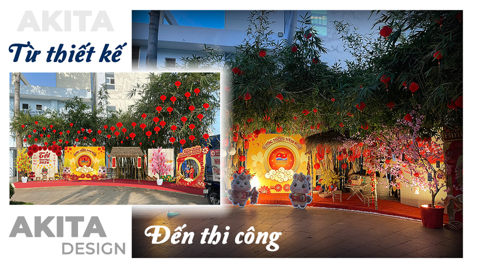 trang trí tết từ thiết kế đến thi công