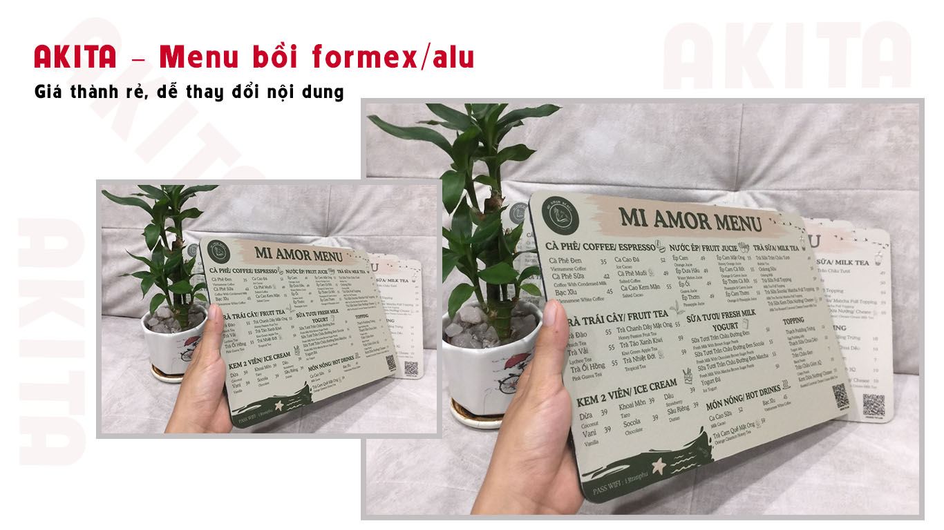 Thiết kế in ấn Menu bồi formex/alu tại vũng tàu