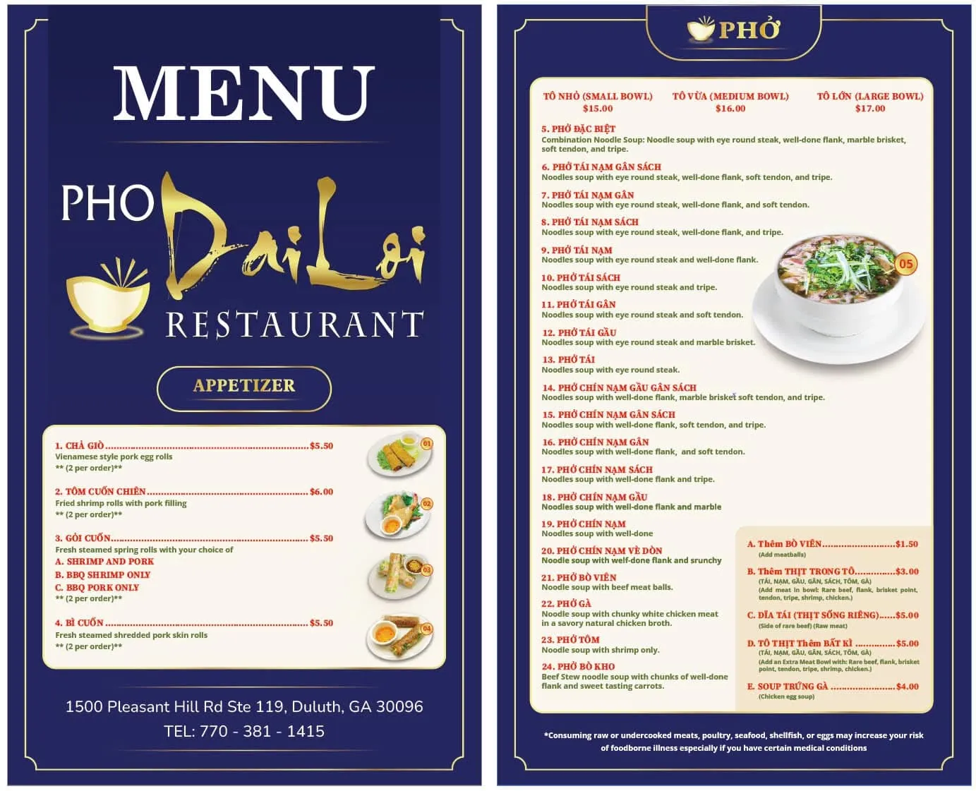 Thiết kế trọn gói menu da cho khách nước ngoài
