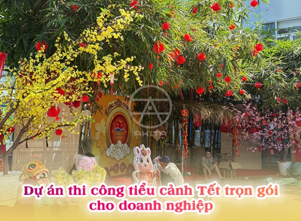 Dự án thi công tiểu cảnh Tết trọn gói cho doanh nghiệp
