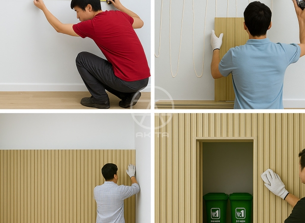 Quy trình thi công Ốp PVC lam sóng chuyên nghiệp tại AKITA