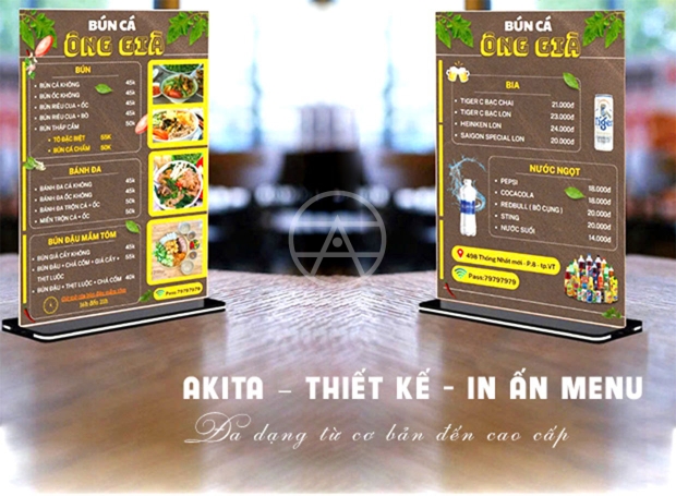 Thiết Kế & In Ấn Menu Tại Vũng Tàu - Đẹp, Đa Dạng, Chất lượng
