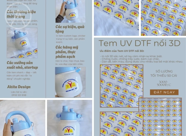 Tem UV In Nổi DTF – Tem Nhãn Cao Cấp Nâng Tầm Thương Hiệu 