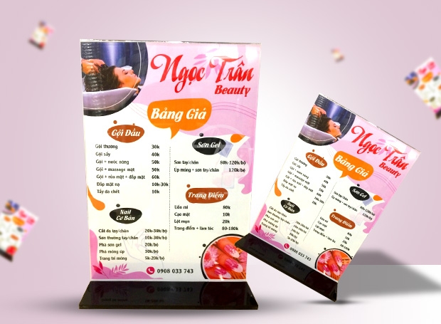 Menu cầm tay In Uv